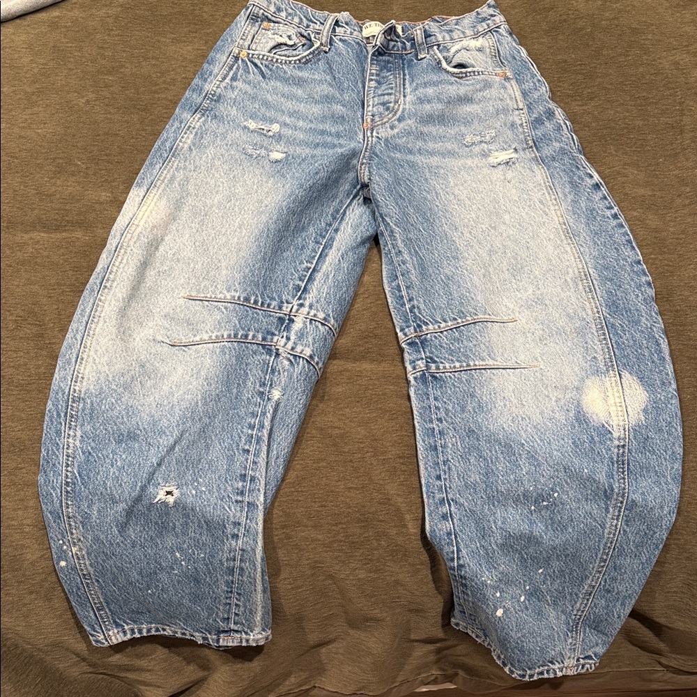 We The Free Light Blue Denim Jeans Label Detail